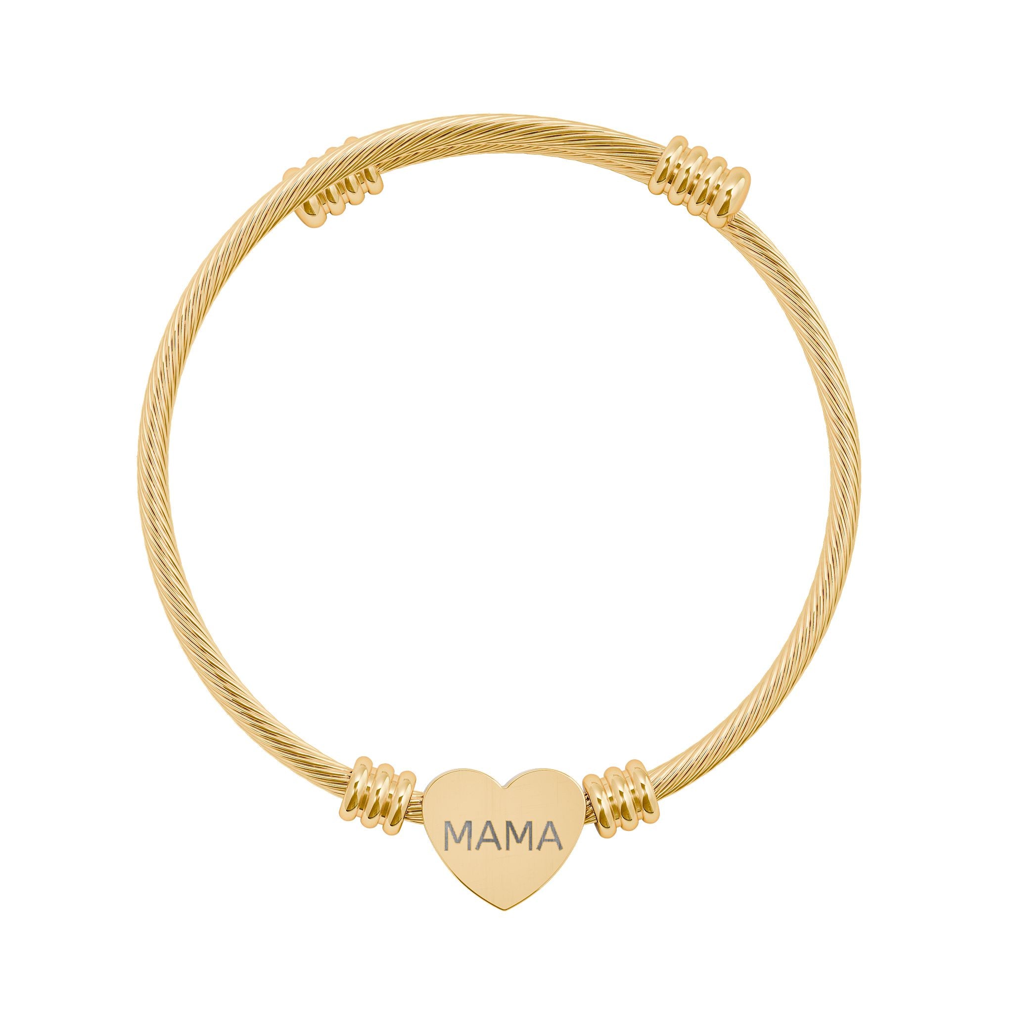 Engravable Heart Cuff Bracelet — 'MAMA' Personalized Mother's Day Jewelry