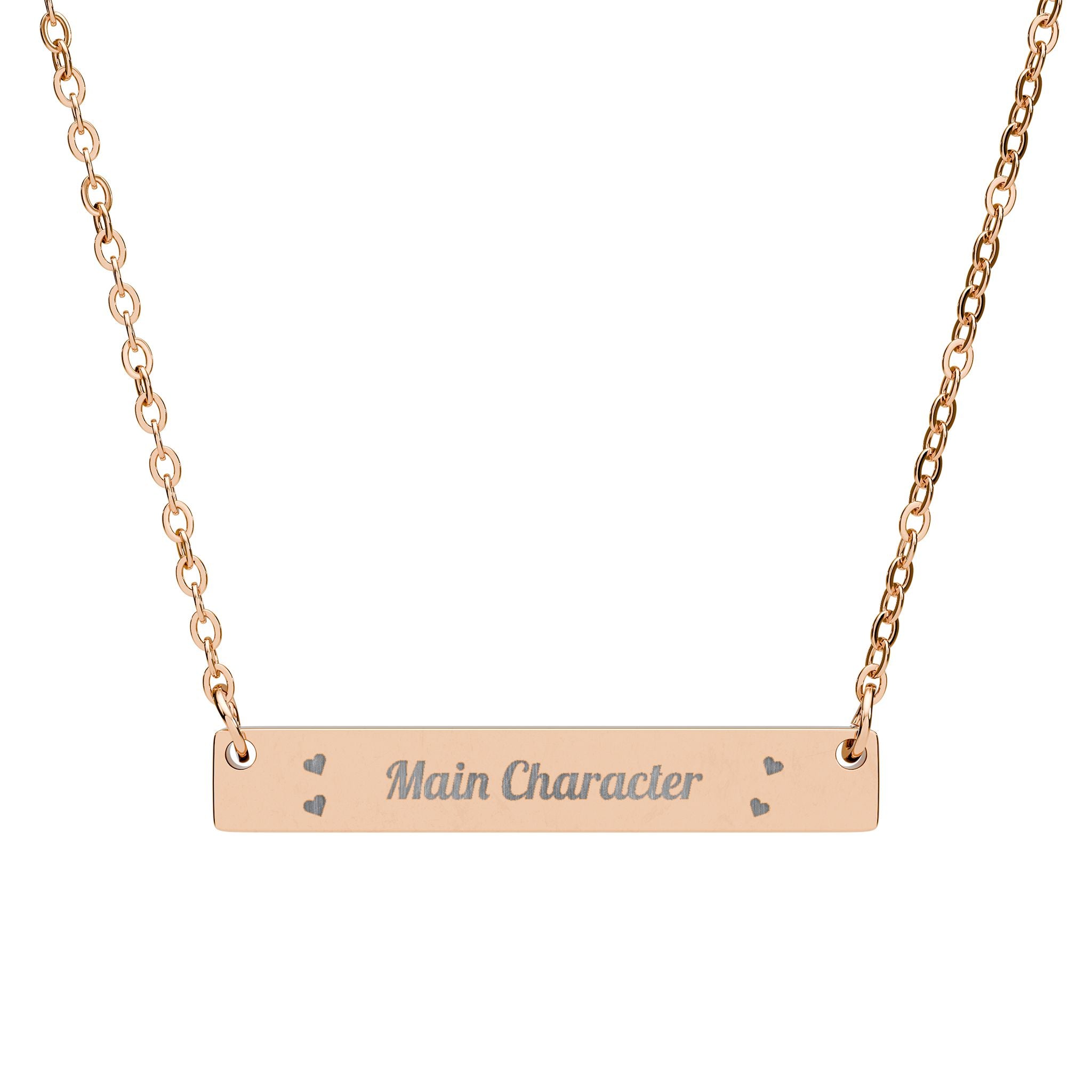 Horizontal Bar Necklace — Main Character Engraved