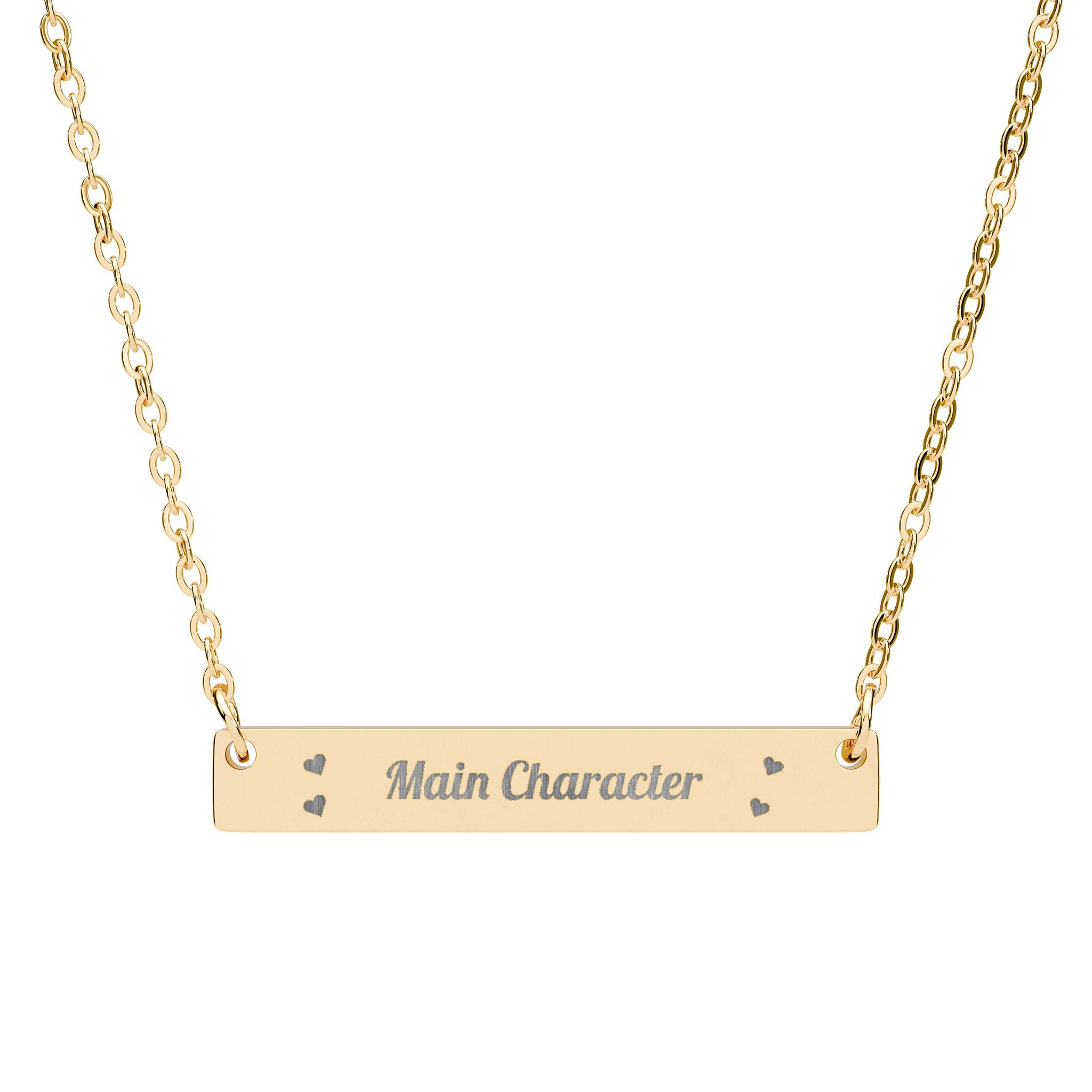 Horizontal Bar Necklace — Main Character Engraved