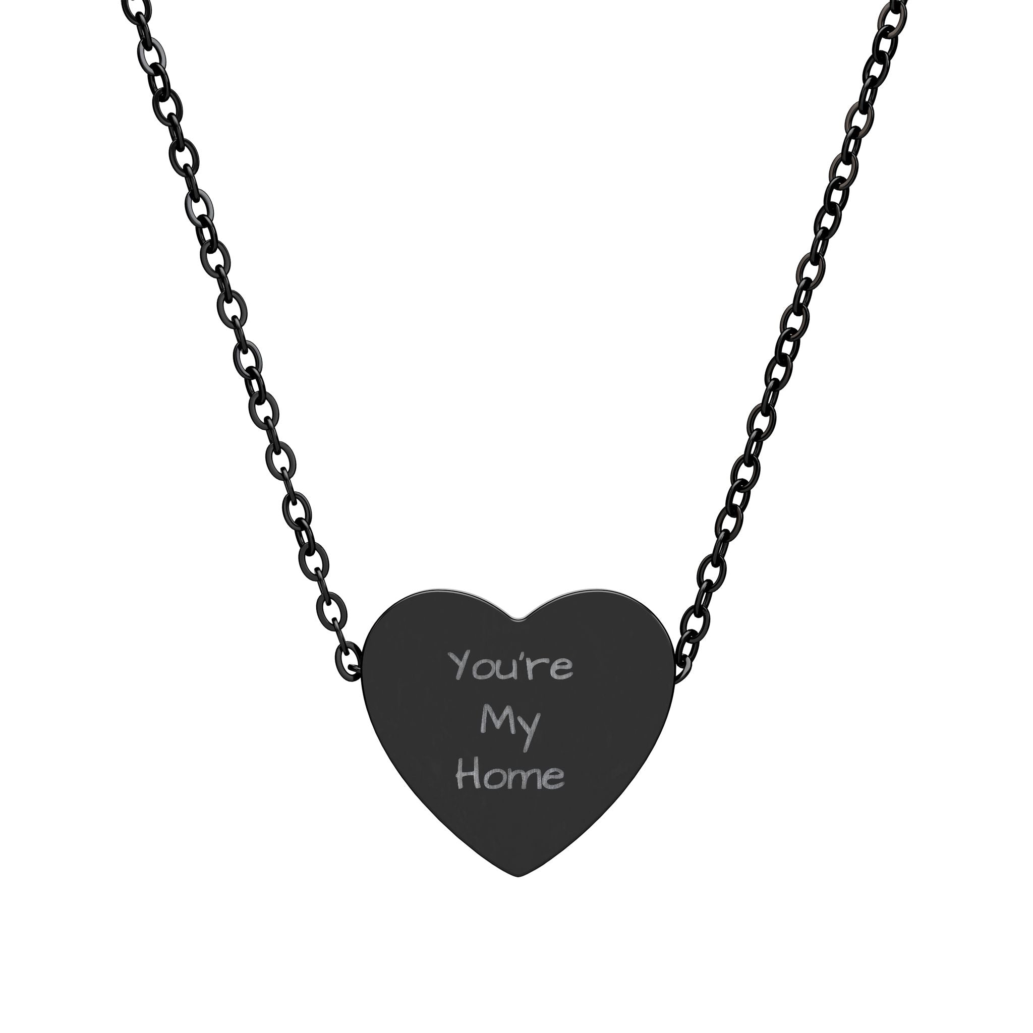 Heart Necklace — Engraved "You’re My Home" Pendant