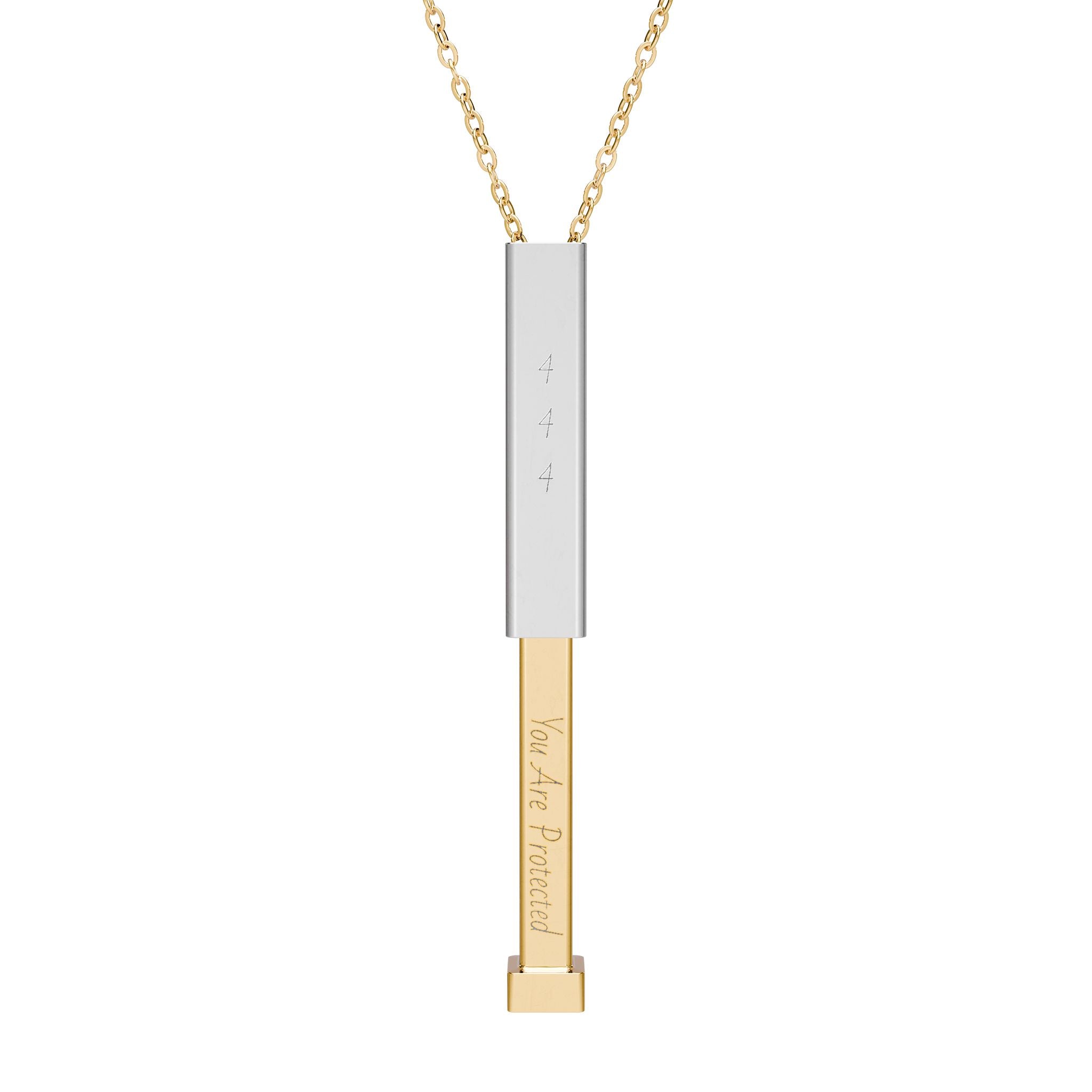 Hidden Message Sliding Bar Necklace — Engravable Secret Message Pendant